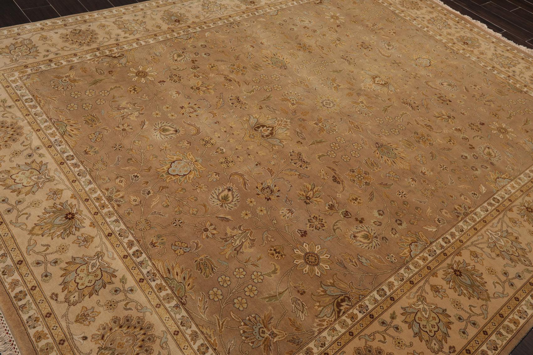8' x10'3" Hand Knotted 100% Wool Pakpersian 16/18 300 KPSI Oriental Area Rug Tan