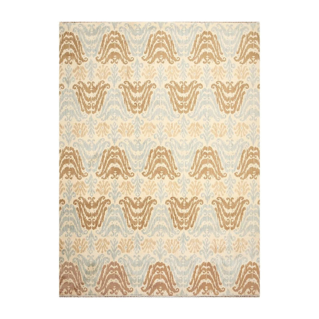 6' x 9' Hand knotted Transitional Oriental area rug 100% Wool Ikat 6X9 Aqua