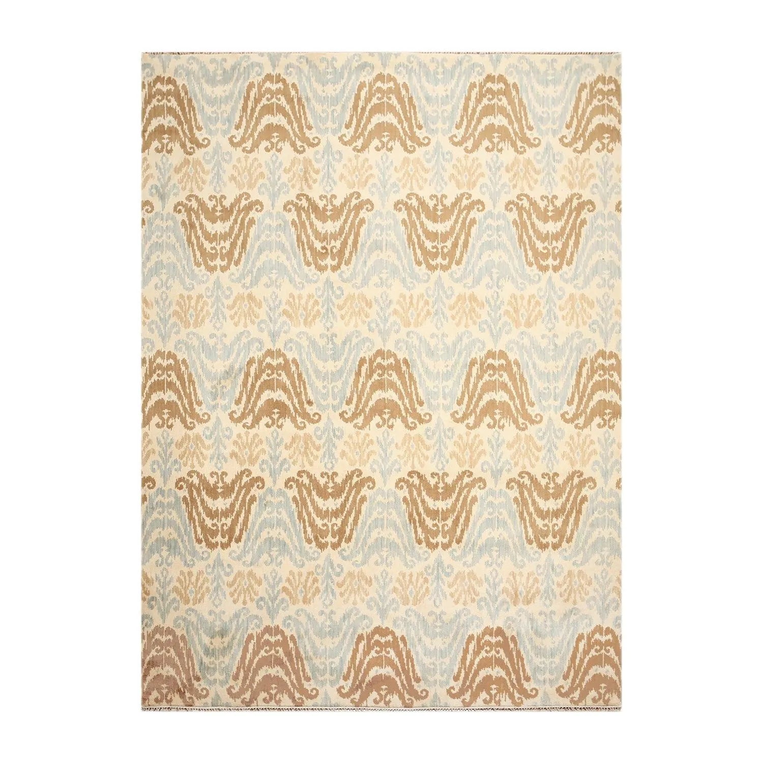 6' x 9' Hand knotted Transitional Oriental area rug 100% Wool Ikat 6X9 Aqua