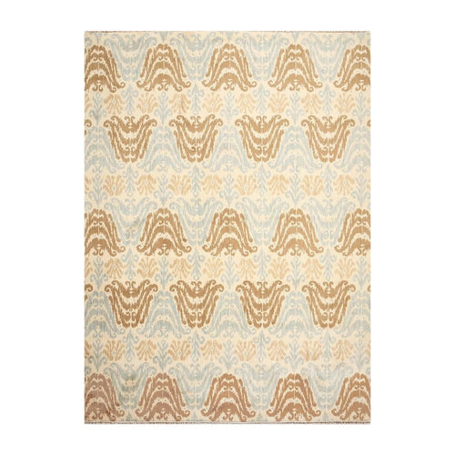 6' x 9' Hand knotted Transitional Oriental area rug 100% Wool Ikat 6X9 Aqua