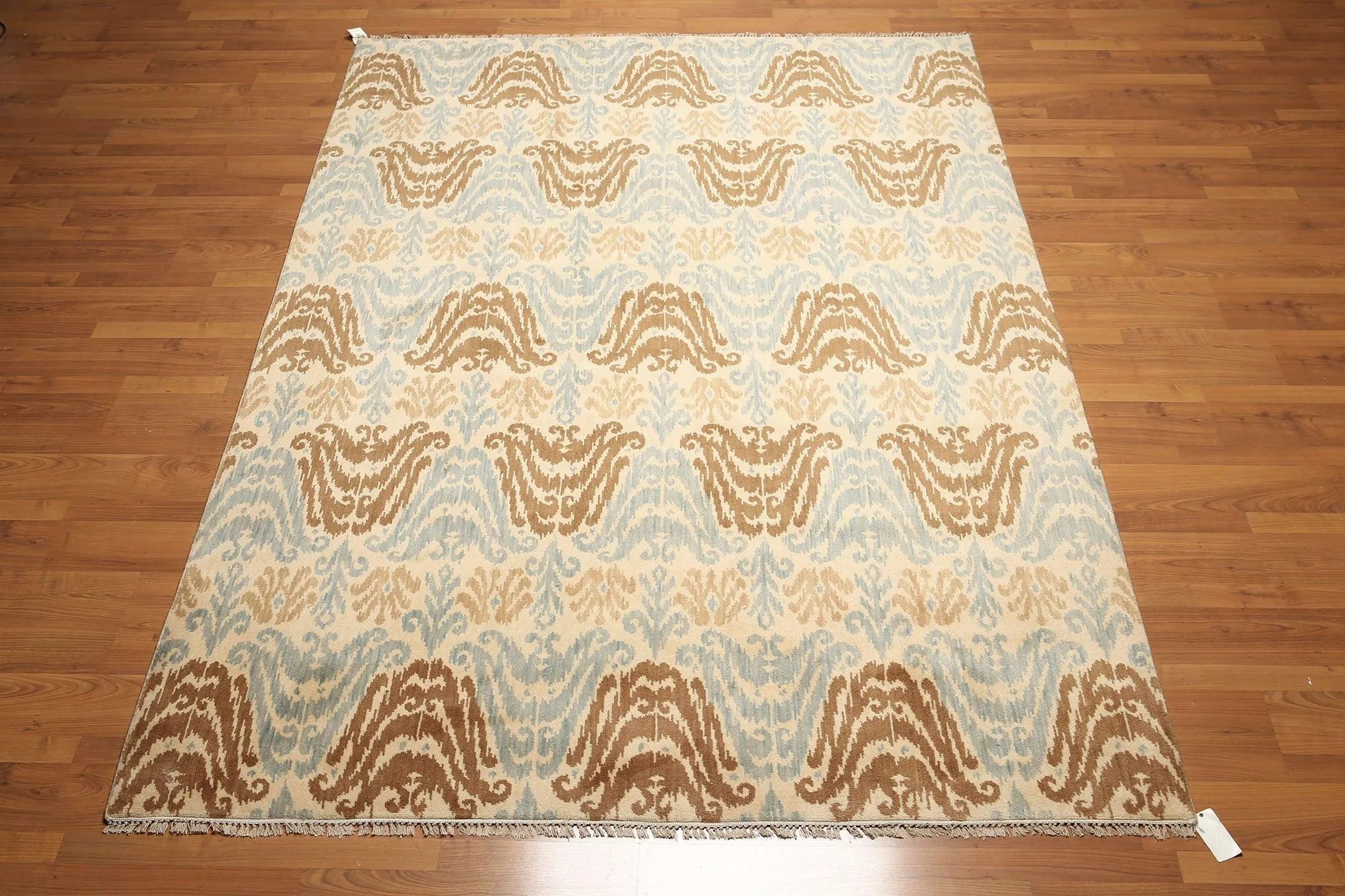 6' x 9' Hand knotted Transitional Oriental area rug 100% Wool Ikat 6X9 Aqua