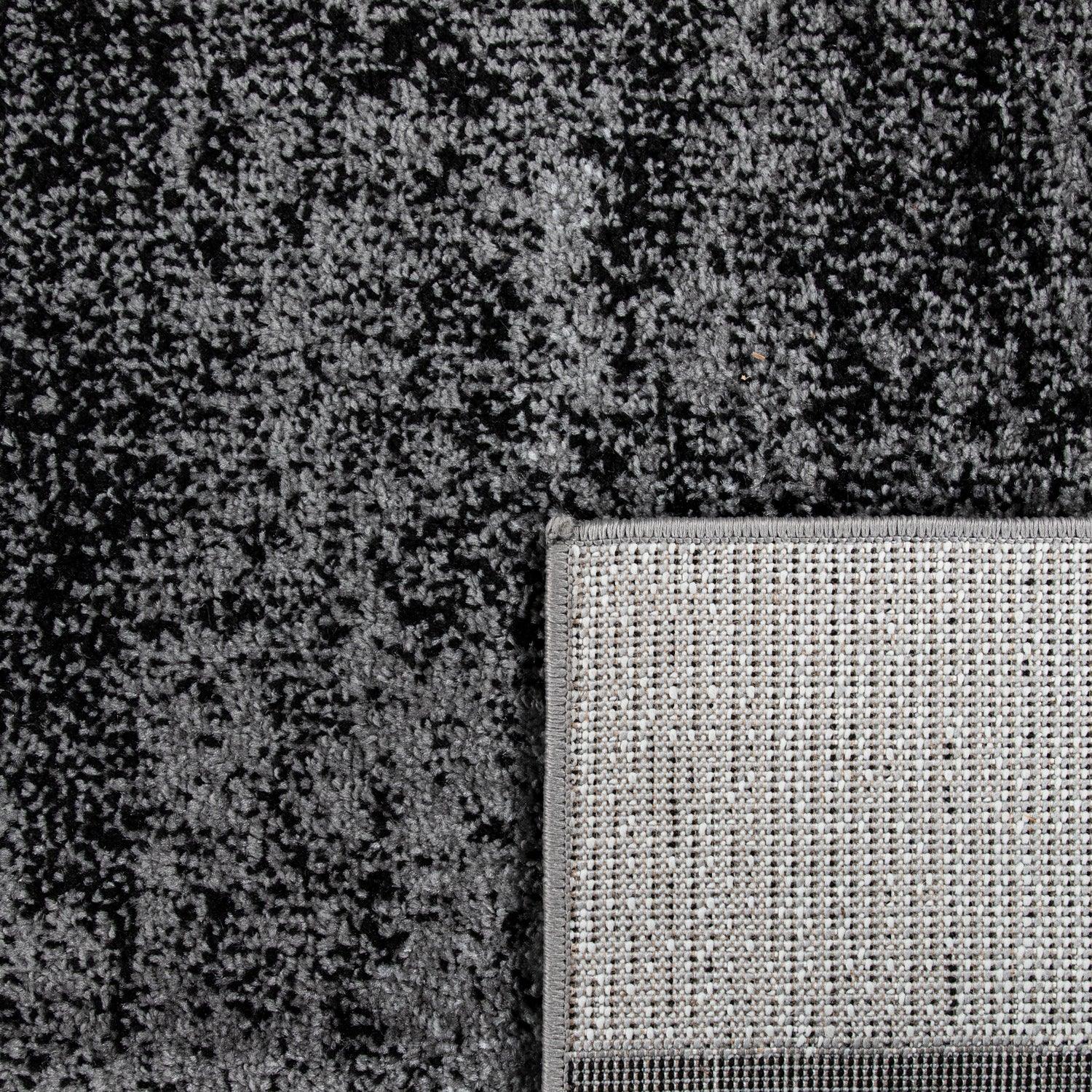 Gray Black Area Rug Mondial Modern Paint Effect
